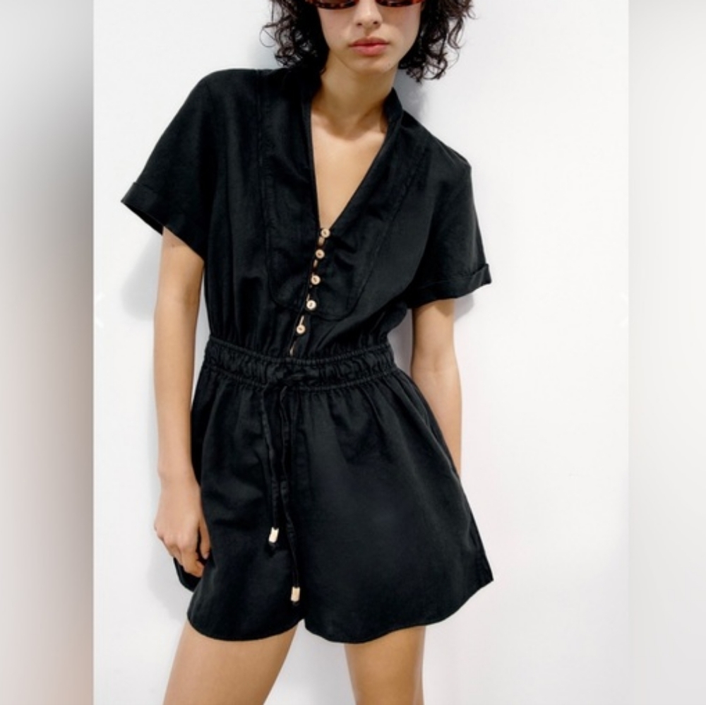 Zara Linen Blend Jumpsuit